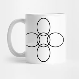 Flower Circle (Black Petals on White) Mug